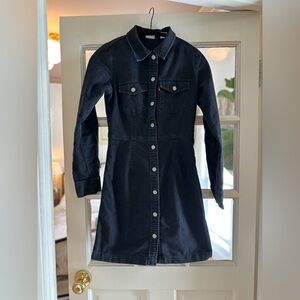 Levi's Dark Denim Long Sleeve Dress